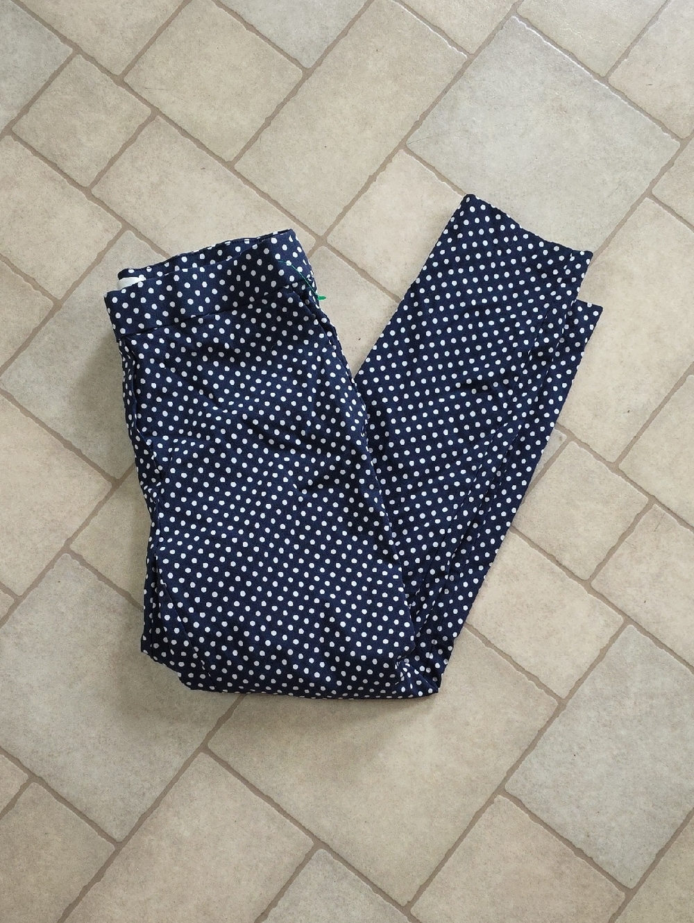 Navy Polka Dot Pants - White Dot Print